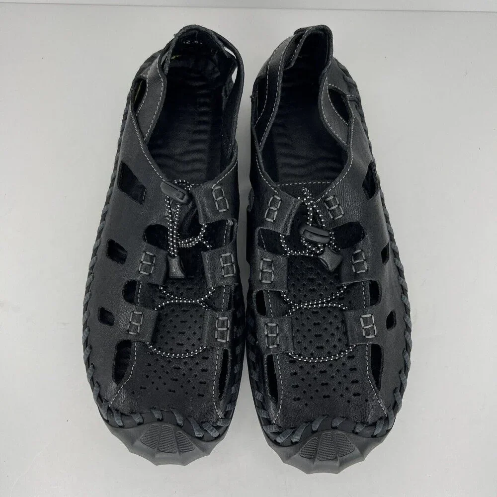 Black Closed Toe Sandals Mens Size 11 US 44 EU Casual Trail/Beach Shoes Slides
